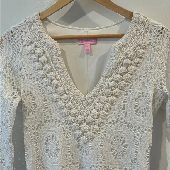 Lilly Pulitzer Sharrie Caftan Maxi Dress Resort White King Street Lace Size S - Picture 8 of 10